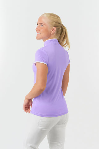 Bloom Cap Sleeve Ladies Golf Polo Shirt - Lilac