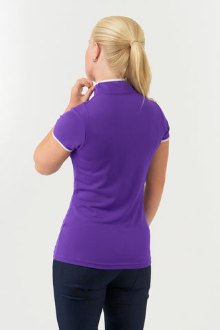 Pure Golf Bloom Cap Sleeve Ladies Golf Polo Shirt - Purple