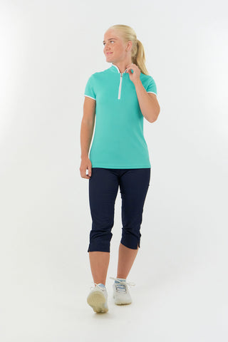 Bloom Ladies Cap Sleeve Polo Shirt - Ocean Blue