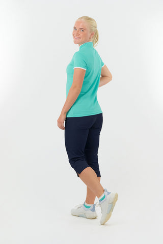 Bloom Ladies Cap Sleeve Polo Shirt - Ocean Blue