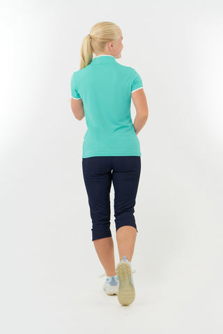 Bloom Ladies Cap Sleeve Polo Shirt - Ocean Blue