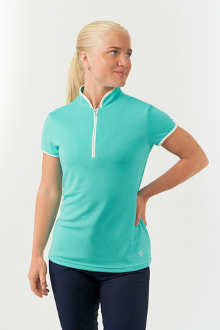 Bloom Ladies Cap Sleeve Polo Shirt - Ocean Blue