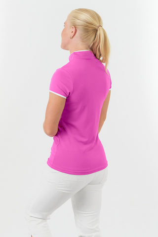 Bloom Cap Sleeve Womens Golf Polo Shirts - Azalea