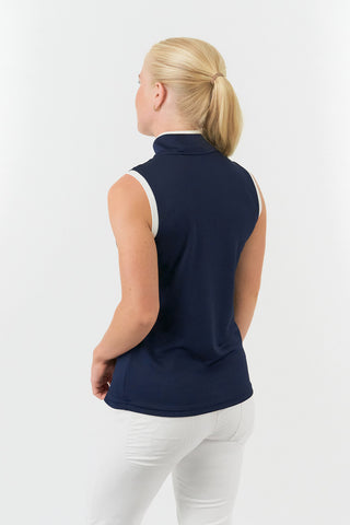 Bloom Ladies Sleeveless Golf Polo Shirt - Navy