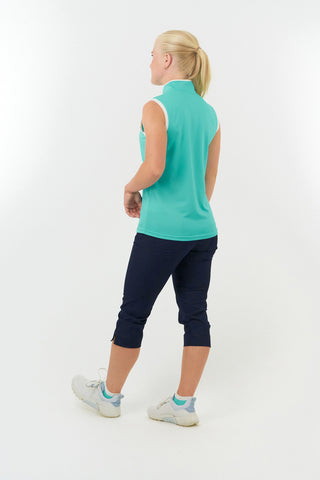 Bloom Ladies Sleeveless Golf Polo Shirt - Ocean Blue