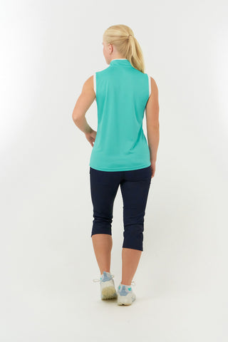 Bloom Ladies Sleeveless Golf Polo Shirt - Ocean Blue