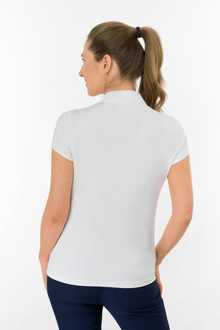 Bloom Ladies Cap Sleeve Polo Shirt - White