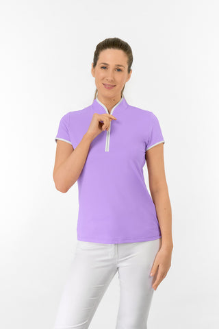 Bloom Cap Sleeve Ladies Golf Polo Shirt - Lilac