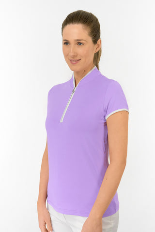 Bloom2 Ladies Cap Sleeve Polo Shirt - Lilac