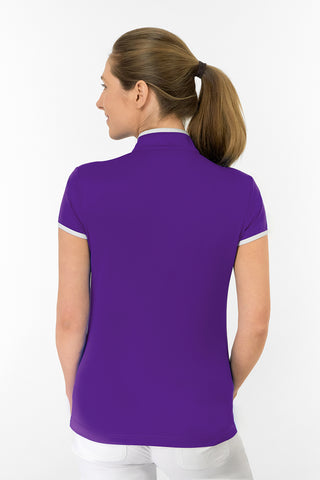 Bloom Cap Sleeve Ladies Golf Polo Shirt - Purple