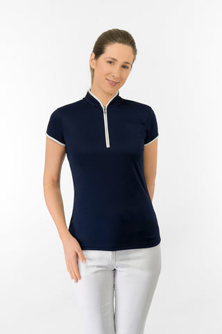 Bloom2 Ladies Cap Sleeve Polo Shirt - Navy