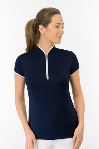 Bloom2 Ladies Cap Sleeve Polo Shirt - Navy