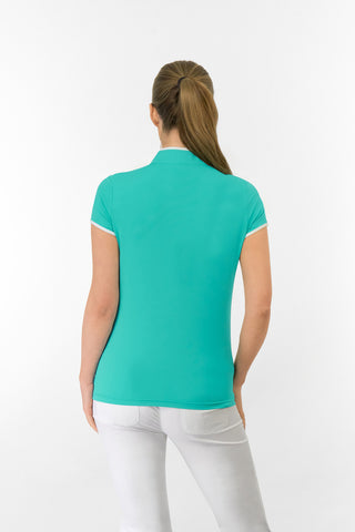 Bloom Ladies Cap Sleeve Polo Shirt - Ocean Blue