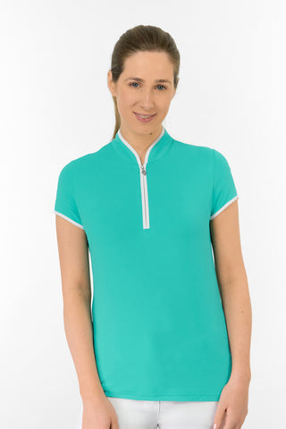 Bloom Ladies Cap Sleeve Polo Shirt - Ocean Blue