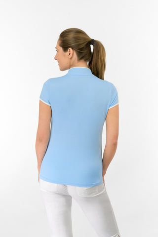 Bloom Ladies Cap Sleeve Polo Shirt - Pale Blue