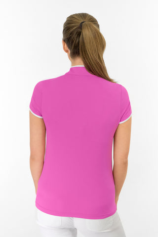 Bloom2 Ladies Cap Sleeve Polo Shirt - Azalea Pink