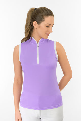 Bloom Ladies Sleeveless Golf Polo Shirt - Lilac