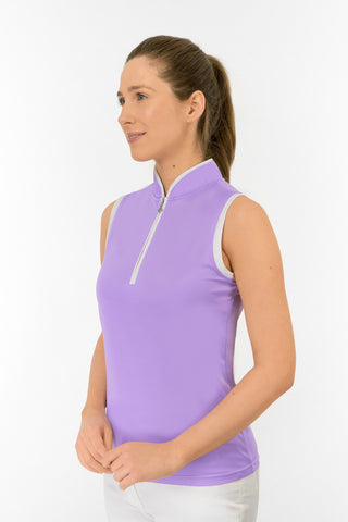 Bloom Ladies Sleeveless Golf Polo Shirt - Lilac