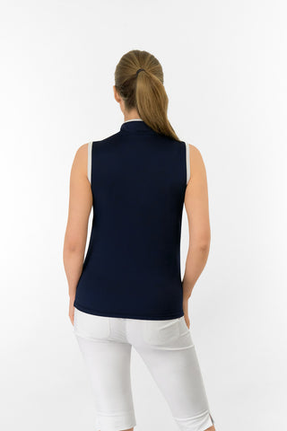 Bloom Ladies Sleeveless Golf Polo Shirt - Navy