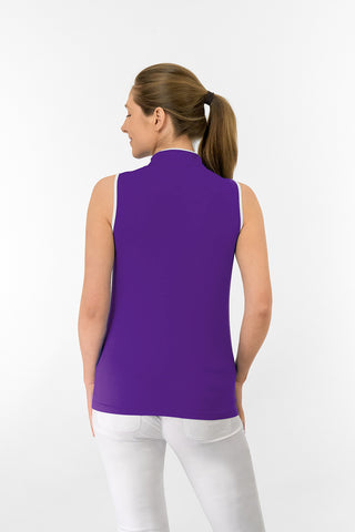 Bloom Sleeveless Golf Polo Shirt - Purple
