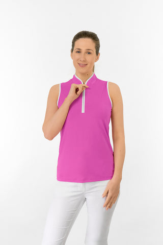 Bloom2 Ladies Sleeveless Polo Shirt - Azalea Pink