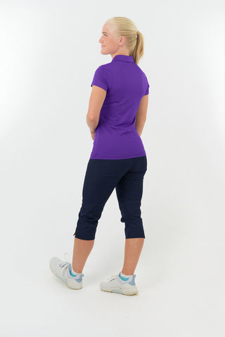 Pure Golf Thrive Cap Sleeve Women's Golf Polo Shirts - Purple