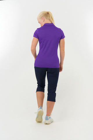 Pure Golf Thrive Cap Sleeve Women's Golf Polo Shirts - Purple