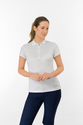 Thrive Cap Sleeve Women's Golf Polo Shirts - White