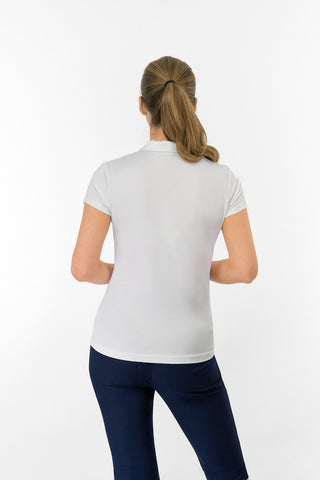 Thrive Cap Sleeve Women's Golf Polo Shirts - White