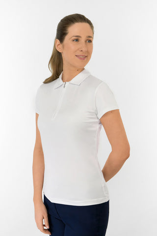 Thrive Cap Sleeve Women's Golf Polo Shirts - White