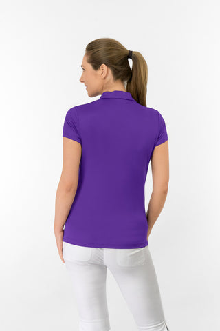 Thrive Cap Sleeve Women's Golf Polo Shirts - Purple