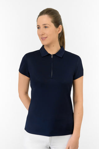 Thrive Cap Sleeve Women's Golf Polo Shirts - Navy