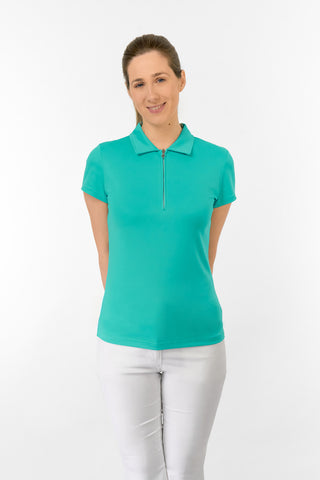 Thrive Cap Sleeve Women's Golf Polo Shirts - Ocean