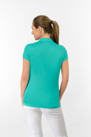 Thrive Cap Sleeve Women's Golf Polo Shirts - Ocean