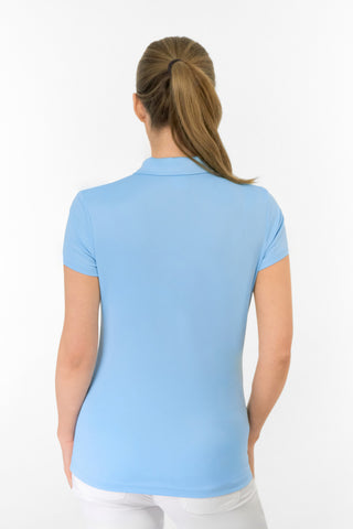 Thrive Cap Sleeve Women's Golf Polo Shirts - Pale Blue
