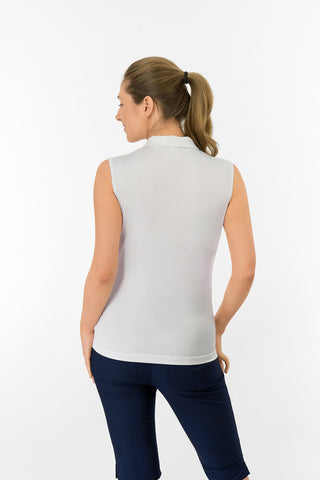 Thrive Ladies Sleeveless Golf Polo Shirts - White