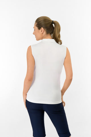 Thrive Ladies Sleeveless Golf Polo Shirts - White
