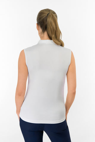 Thrive2 Sleeveless Ladies Golf Polo Shirt - White