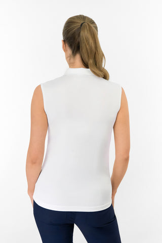 Thrive2 Sleeveless Ladies Golf Polo Shirt - White