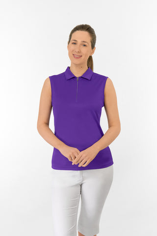 Thrive Ladies Sleeveless Golf Polo Shirts - Purple