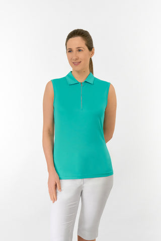 Thrive Ladies Sleeveless Golf Polo Shirts - Ocean