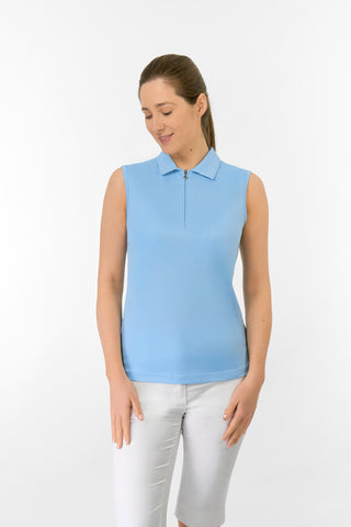Thrive Ladies Sleeveless Golf Polo Shirts - Pale Blue