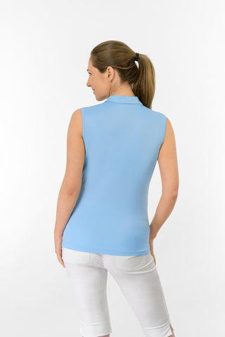 Thrive Ladies Sleeveless Golf Polo Shirts - Pale Blue