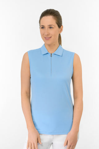 Thrive Ladies Sleeveless Golf Polo Shirts - Pale Blue