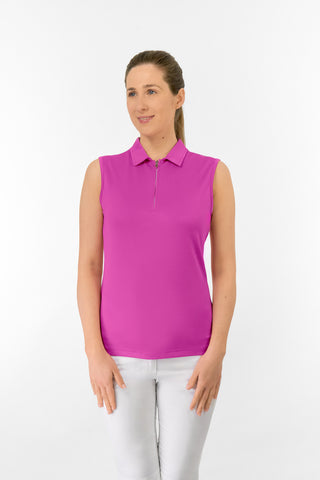 Thrive Ladies Sleeveless Golf Polo Shirts - Azalea Pink