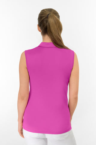 Thrive Ladies Sleeveless Golf Polo Shirts - Azalea Pink
