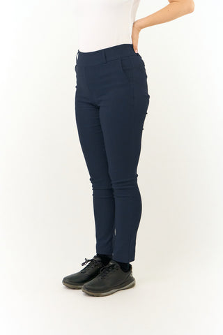 Pure Golf Charm 4 Way Stretch Ladies Golf Trousers (Pull On) - Navy