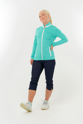 Pure Golf Ladies Mist Full Zip Mid Layer - Ocean Blue