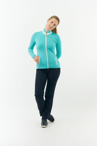 Pure Golf Ladies Mist Full Zip Mid Layer - Ocean Blue