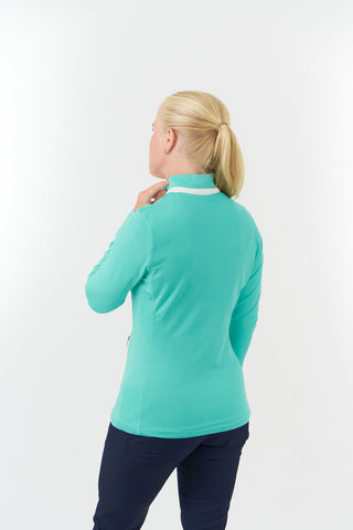 Pure Golf Ladies Mist Full Zip Mid Layer - Ocean Blue